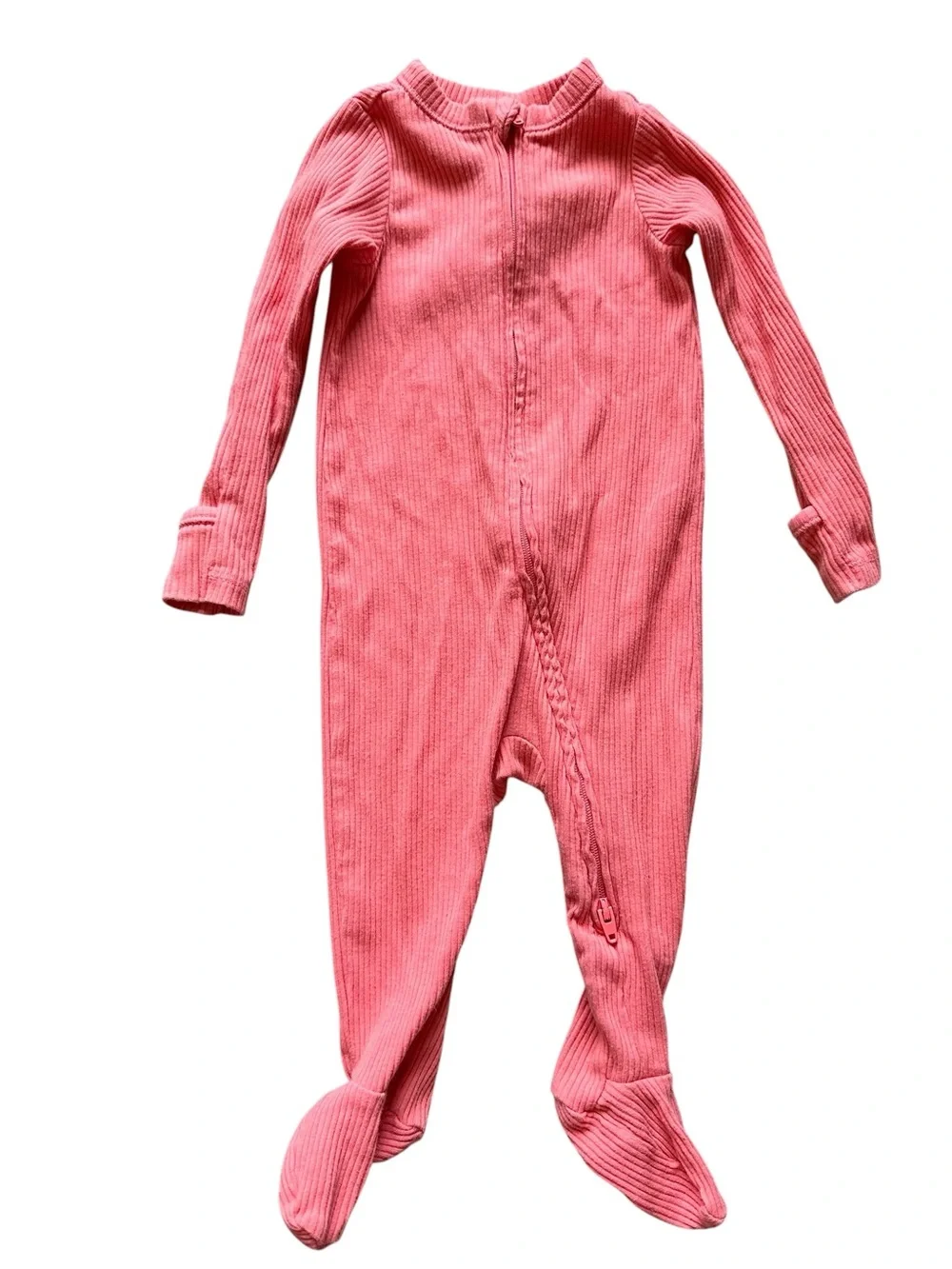 Old Navy lot of 5 footed two way zip baby girl sleeper footed pajamas 6-9 months